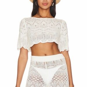 House of Harlow 1960 White Lace Crop Top NWT